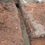 Sewage pipe trench by Wyre Drainage